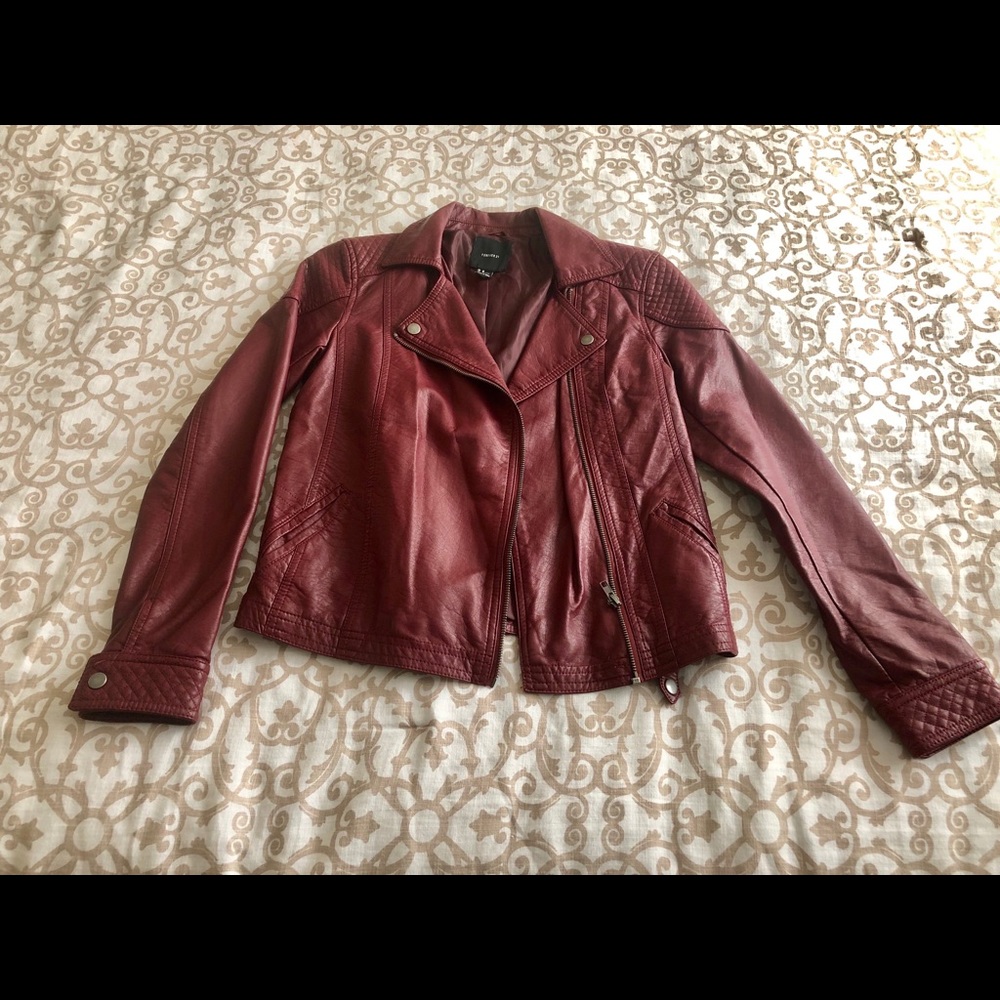 Forever 21 Faux Leather Bomber Moto Jacket